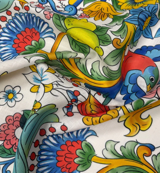 Italian Floral Lemon Pattern Fabric Sold by Metre