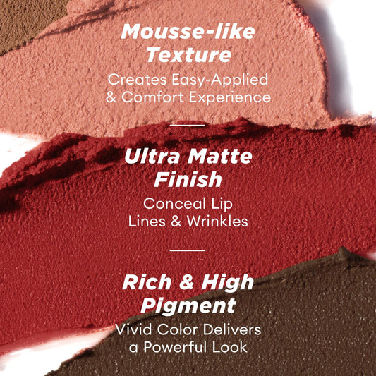 ITY Velvet Matte Lip Stain Mousse Lip Clay Berrylicious – Rich Pigment, Matte Finish, 0.14 oz