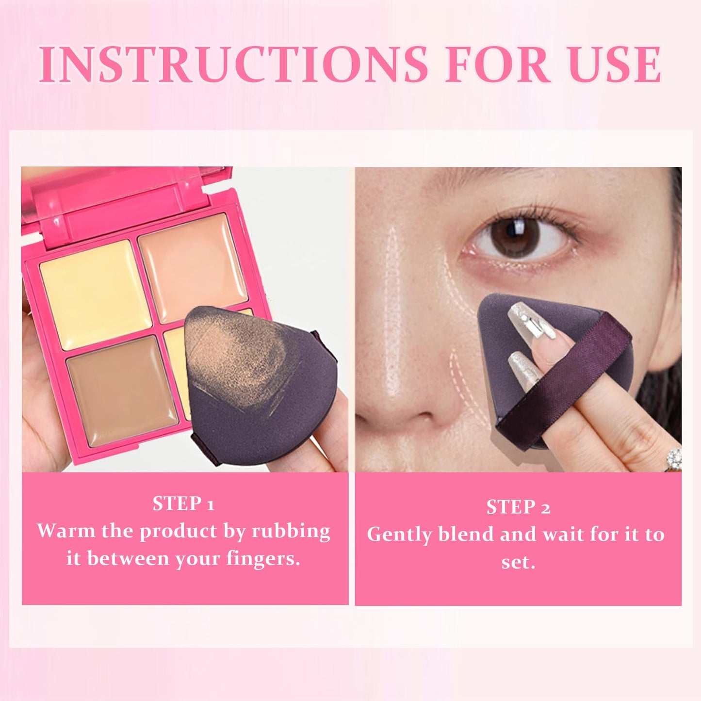 IWAWA Concealer Full Coverage Palette 01 – 4-Shade, Long-Lasting, Waterproof Concealer for Face & Body (0.28 oz)