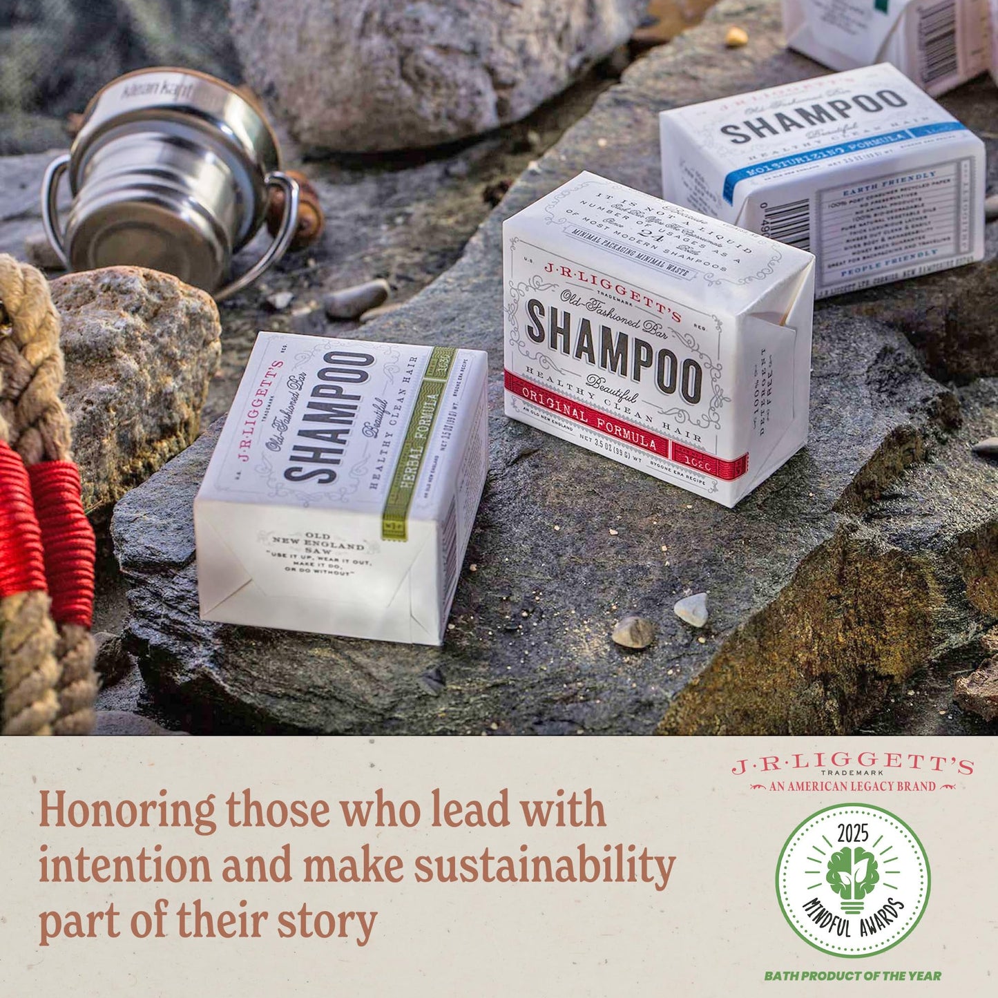 J.R.LIGGETT'S Shampoo Bar - Moisturizing, All-Natural Solid Shampoo with Coconut Oil & Aloe Vera | Sulfate-Free Detergent-Free 3.5 oz x3