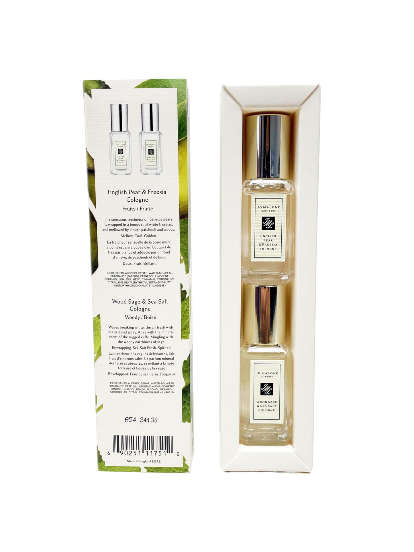 Jo Malone Travel Cologne Duo – English Pear & Freesia + Wood Sage & Sea Salt (0.3 Fl Oz)