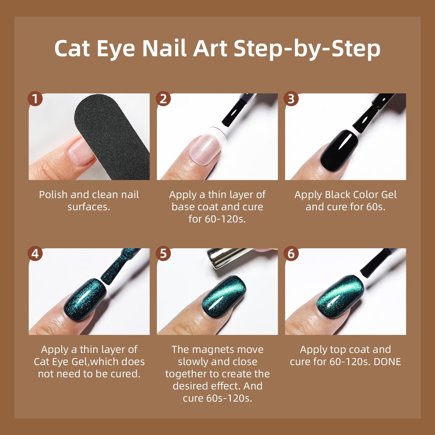 JODSONE 23‑Piece Cat Eye Gel Nail Polish Set with Base Coat & Top Coat | 3‑in‑1 Magnetic Design