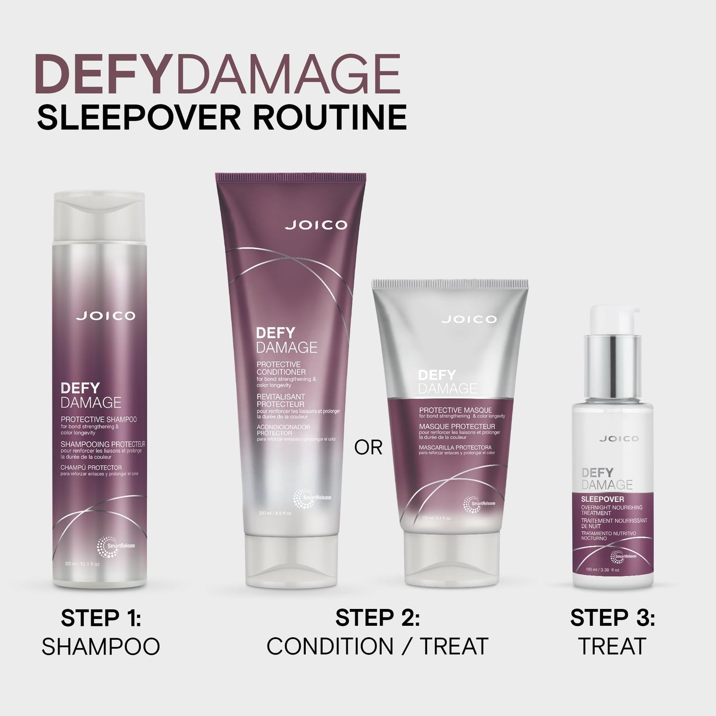 Joico Defy Damage Sleepover – Overnight Nourishing No-Rinse Bond Strength (2 Pack)