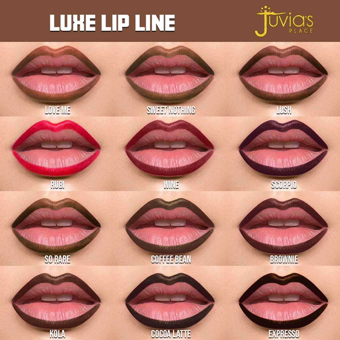 Juvia's Place Coffee Shop Luxe Lip Liner: Love Me – Long-Lasting Matte Lip Pencil