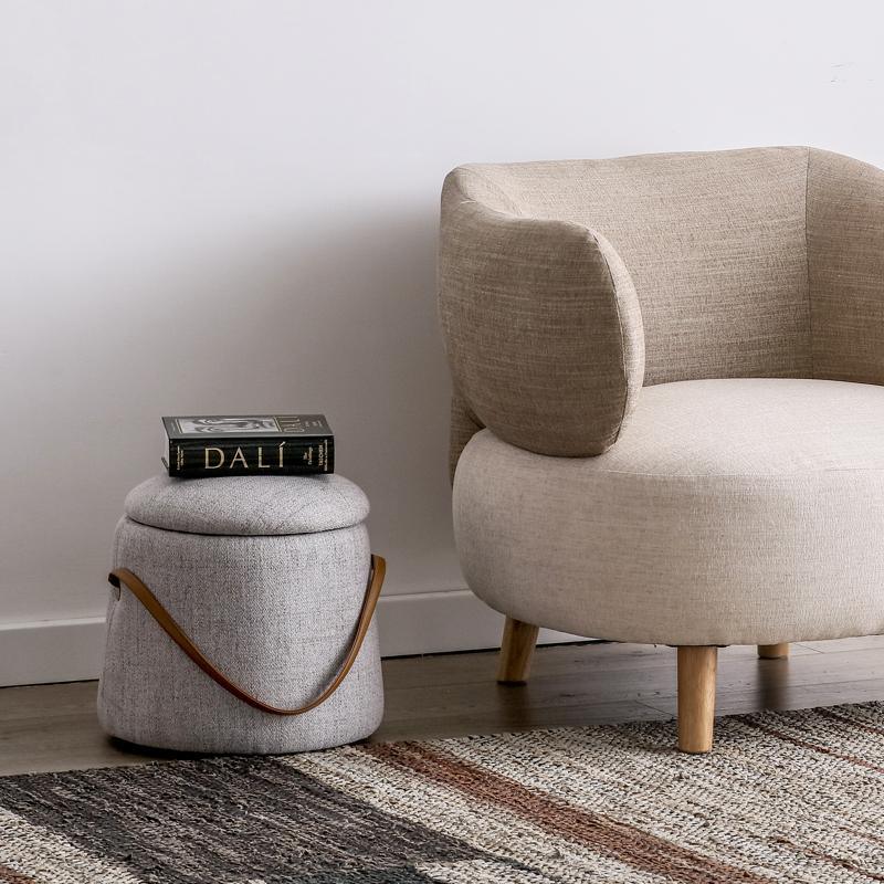 K52 Grey Kid Footstool