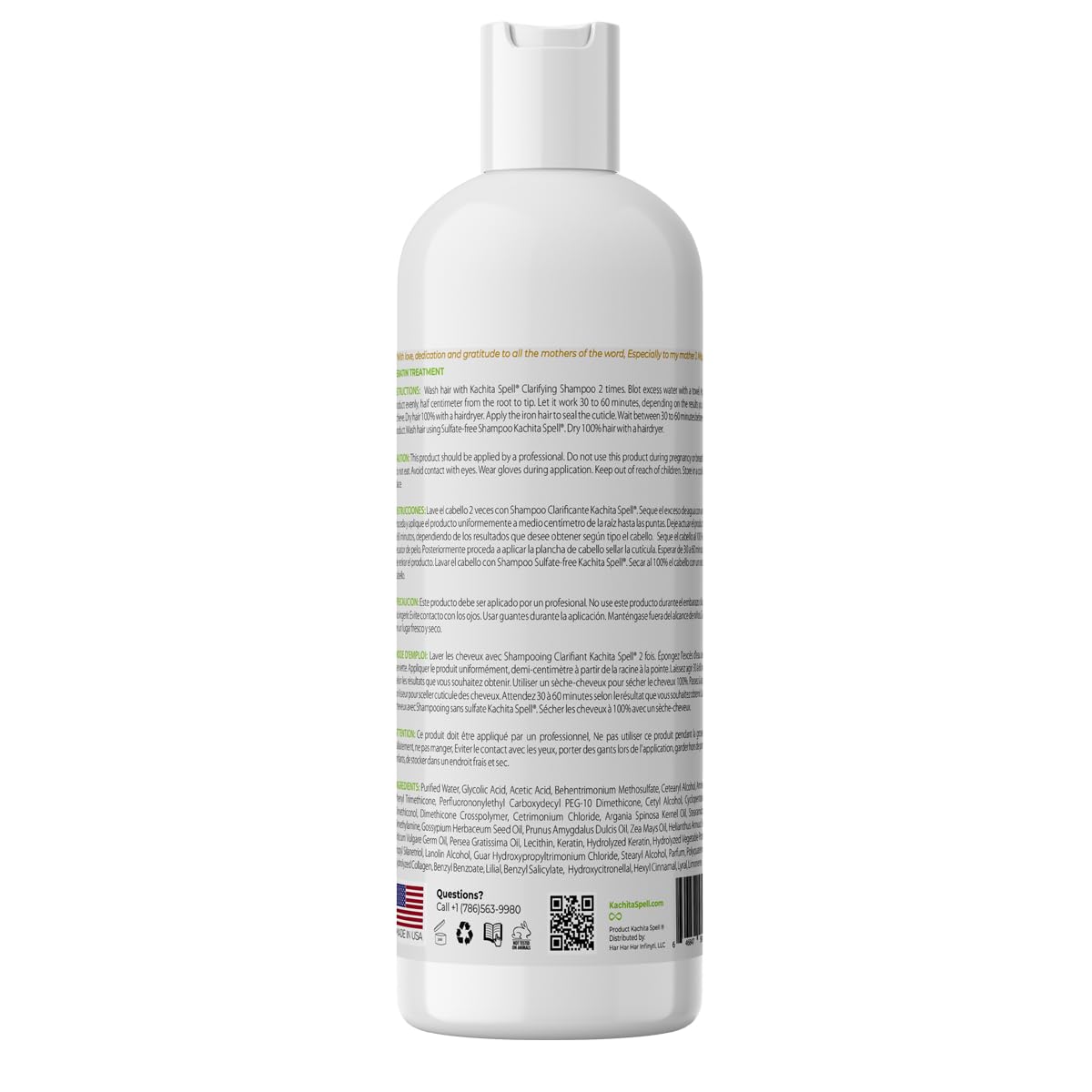 Kachita Spell Keratin Treatment – Formaldehyde-Free, Made in USA, 32 fl oz