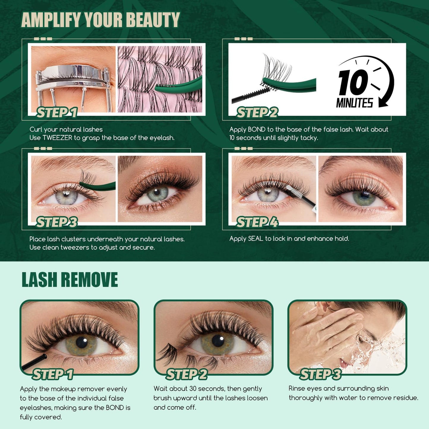 KEYYOU LASH Lash Bond & Seal with Remover – Waterproof 2-in-1 DIY Lash Glue for Clusters