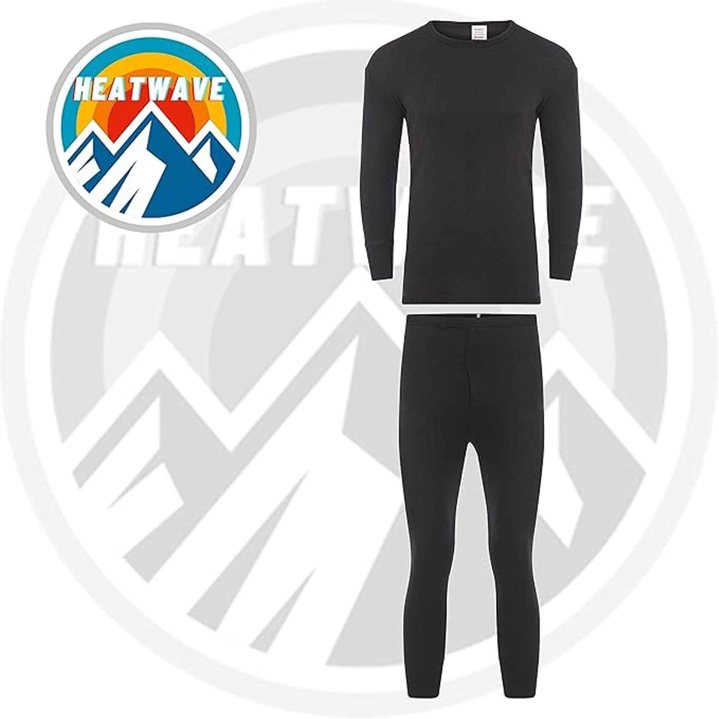 Kids Winter Thermal Underwear Set Boys Warm Long Sleeve Top and Pants Cozy Insulating Base Layer Sizes 3-13 Charcoal Black by Heatwave Thermalwear