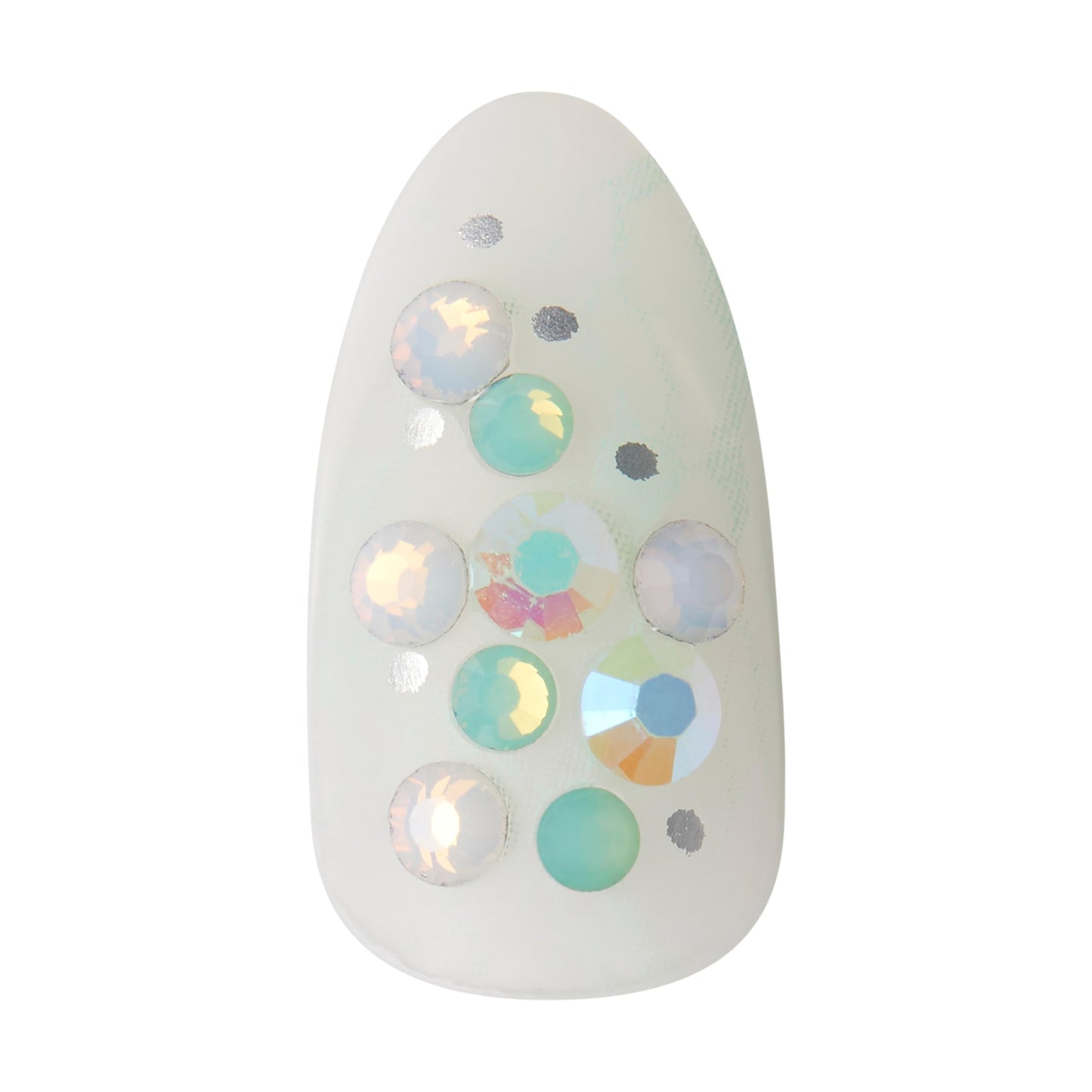 KISS imPRESS Press-On Manicure: Evergreen Mint Glitter, Medium Almond Nails, No Glue