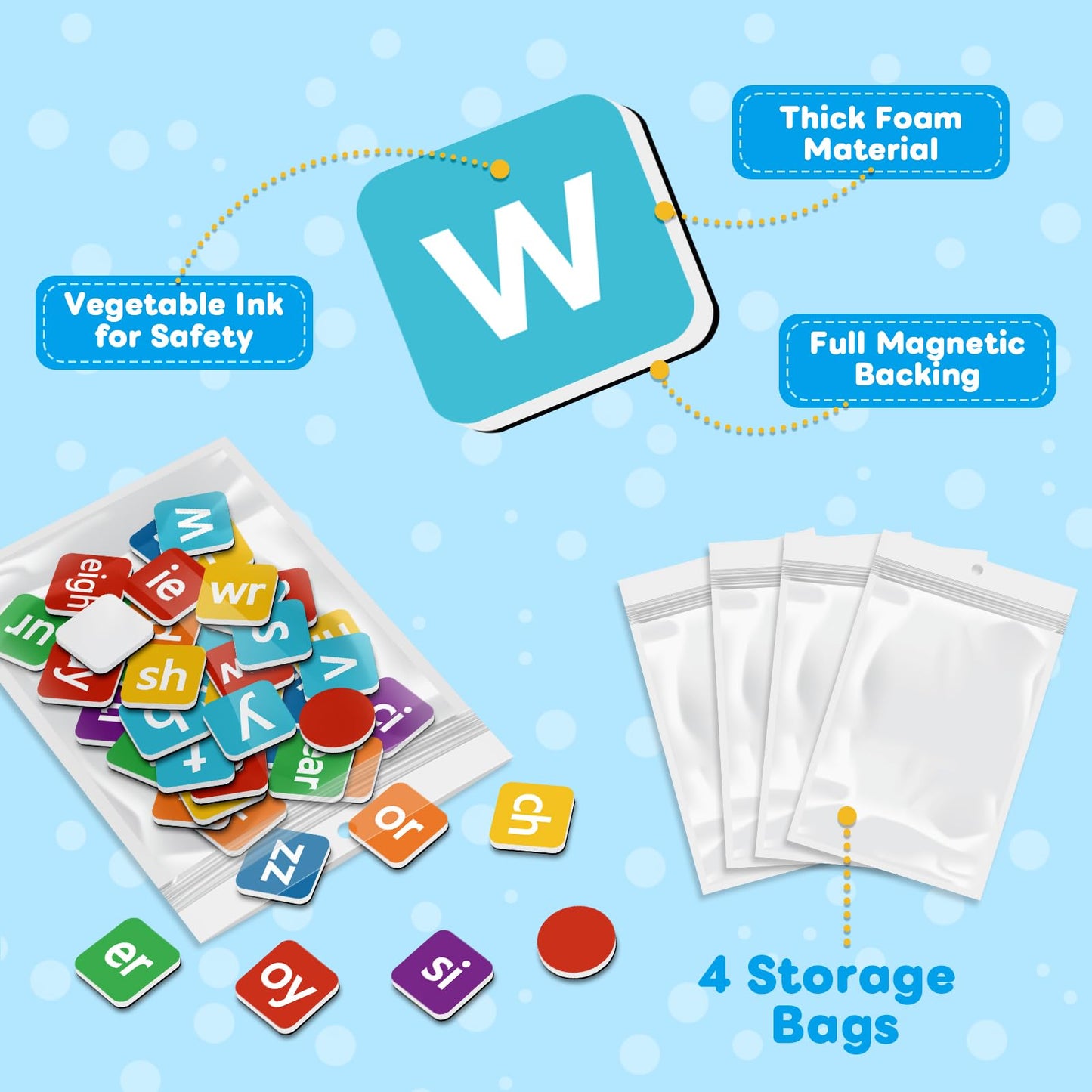 Laffunz Phonics Magnetic Letter Tiles | Word Building & Reading Games for Kids 4–8
