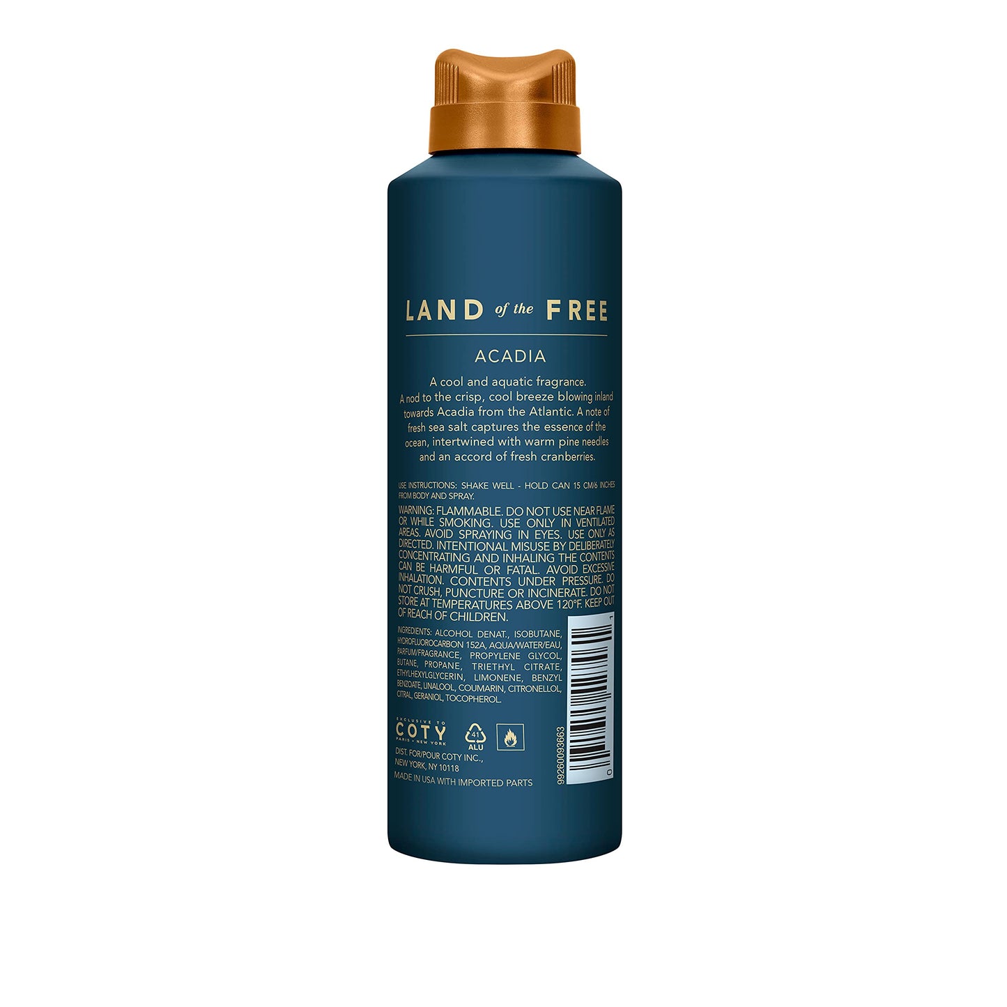 Land of the Free Acadia Body Spray – Oceanic Fresh Scent, 6 fl oz