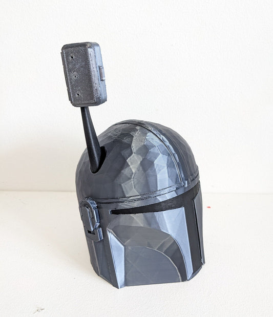 Large Mandalorian Helmet toothbrush holder. Star wars collectable pen holder