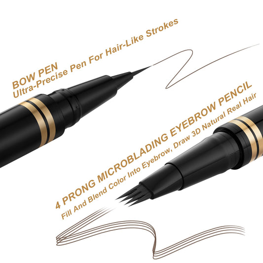 LAVONE 2-in-1 Eyebrow Pen – Waterproof Microblading Brow Pencil in Dark Brunette