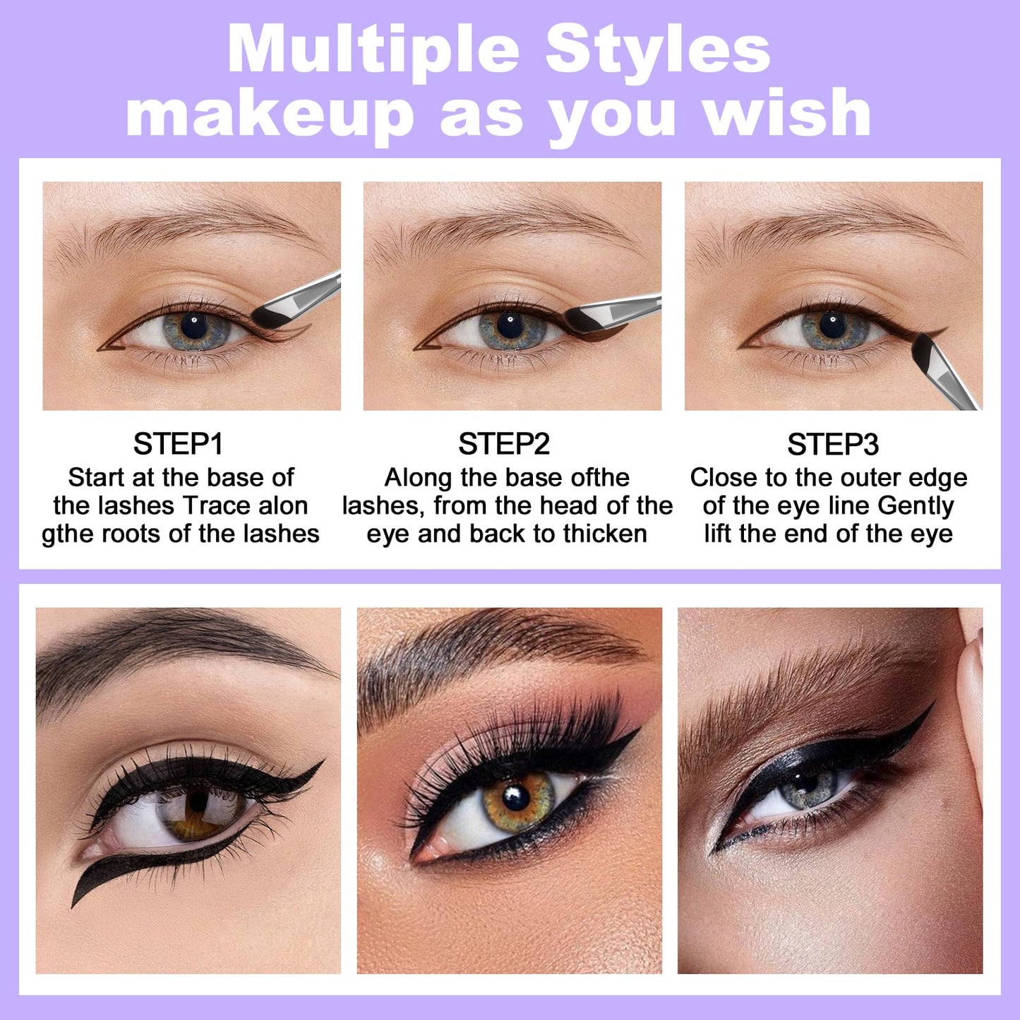 LAVONE Eyeliner Set — Waterproof 3-in-1 Gel, Liquid, and Angled Brush