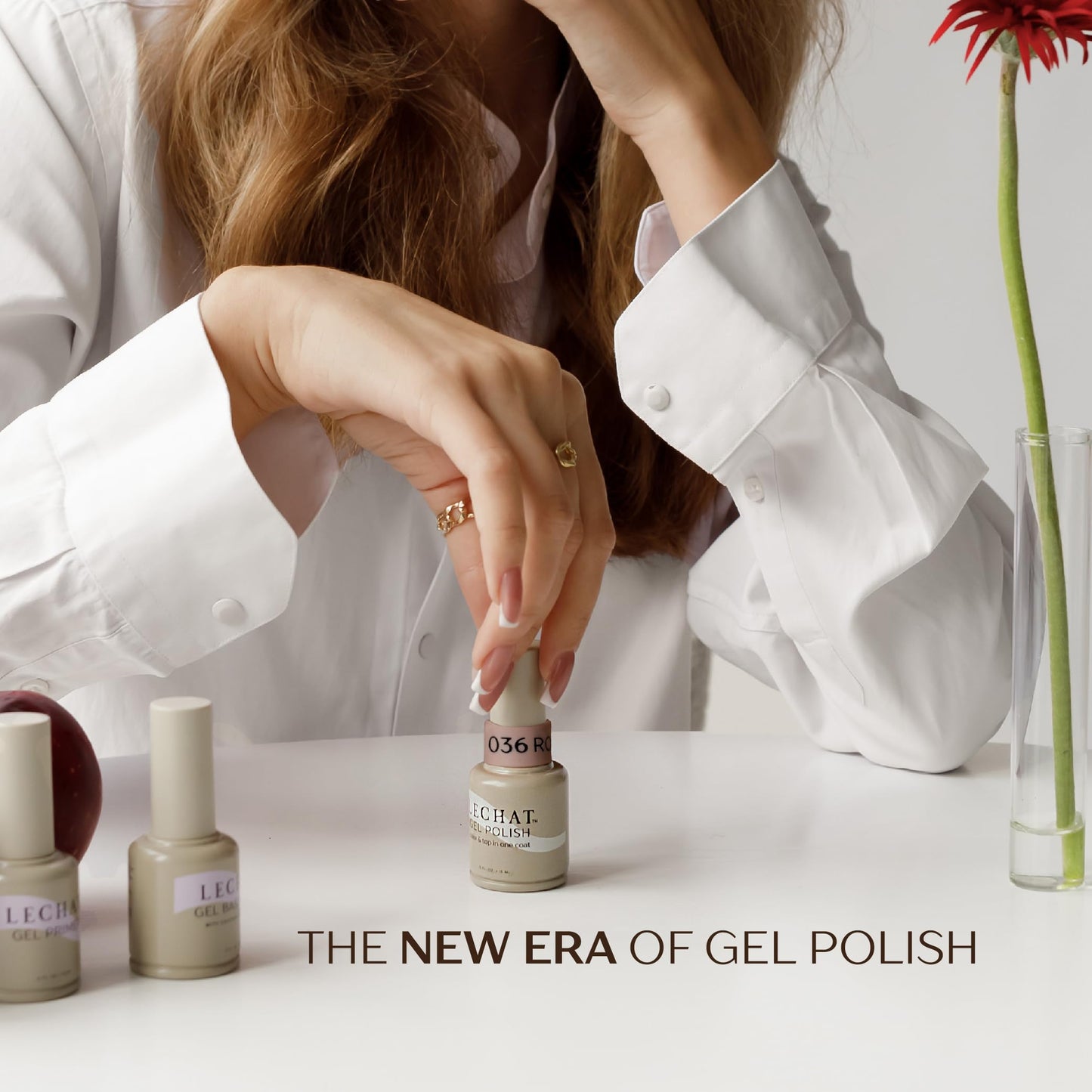 LECHAT Gel Polish Roan — Color & Top in One Coat, Shiny Long-Wear