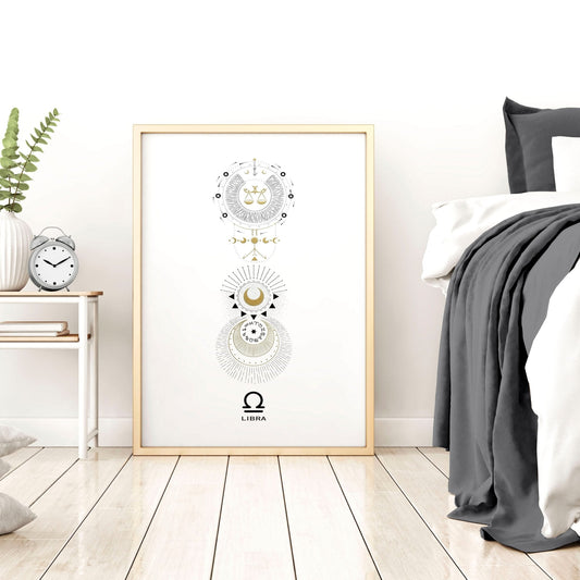 Libra wall art print | Zodiac horoscope signs
