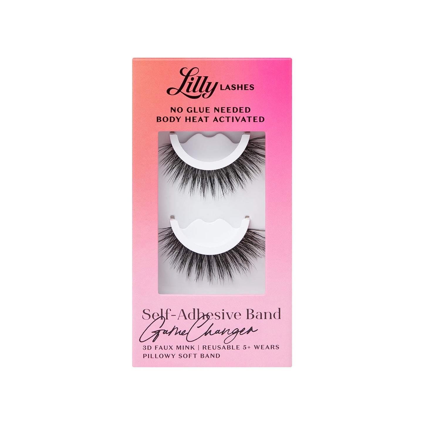 Lilly Lashes 3D Self-Adhesive Eyelashes — No Glue Needed, Body-Heat Activated (GameChanger)