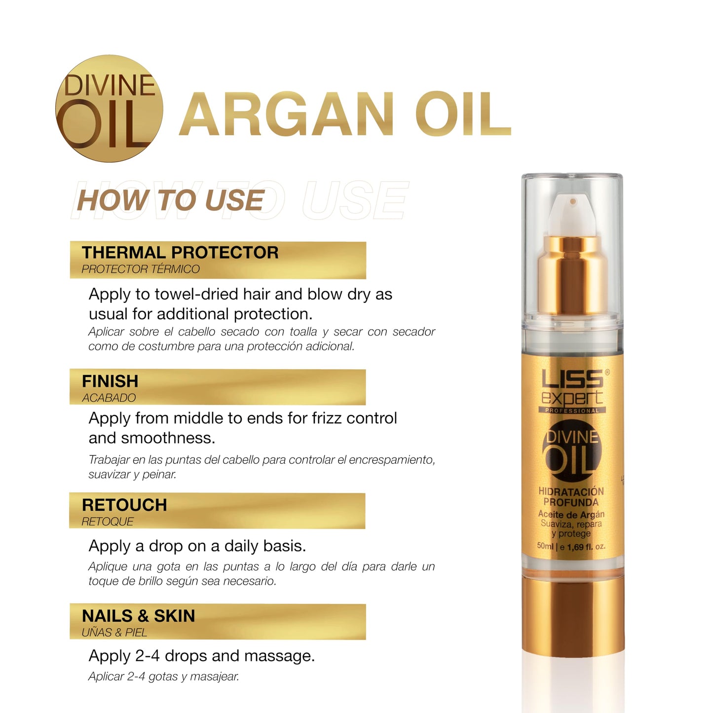 Liss Expert Hair Treatment Set – Stem Cells Express & Divine Oil 1.69 oz, Organic Smoothing Treatment 500 ml