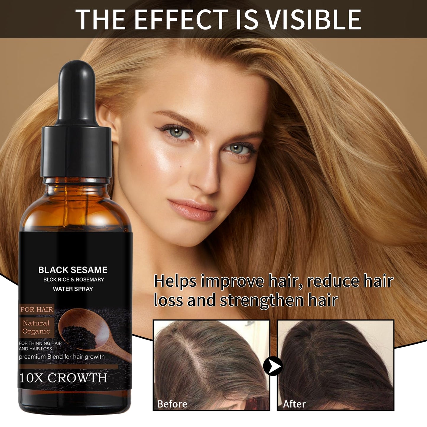 Lucksun Black Sesame Hair Growth Oil – Volumizing & Nourishing Serum, 2 x 30ml