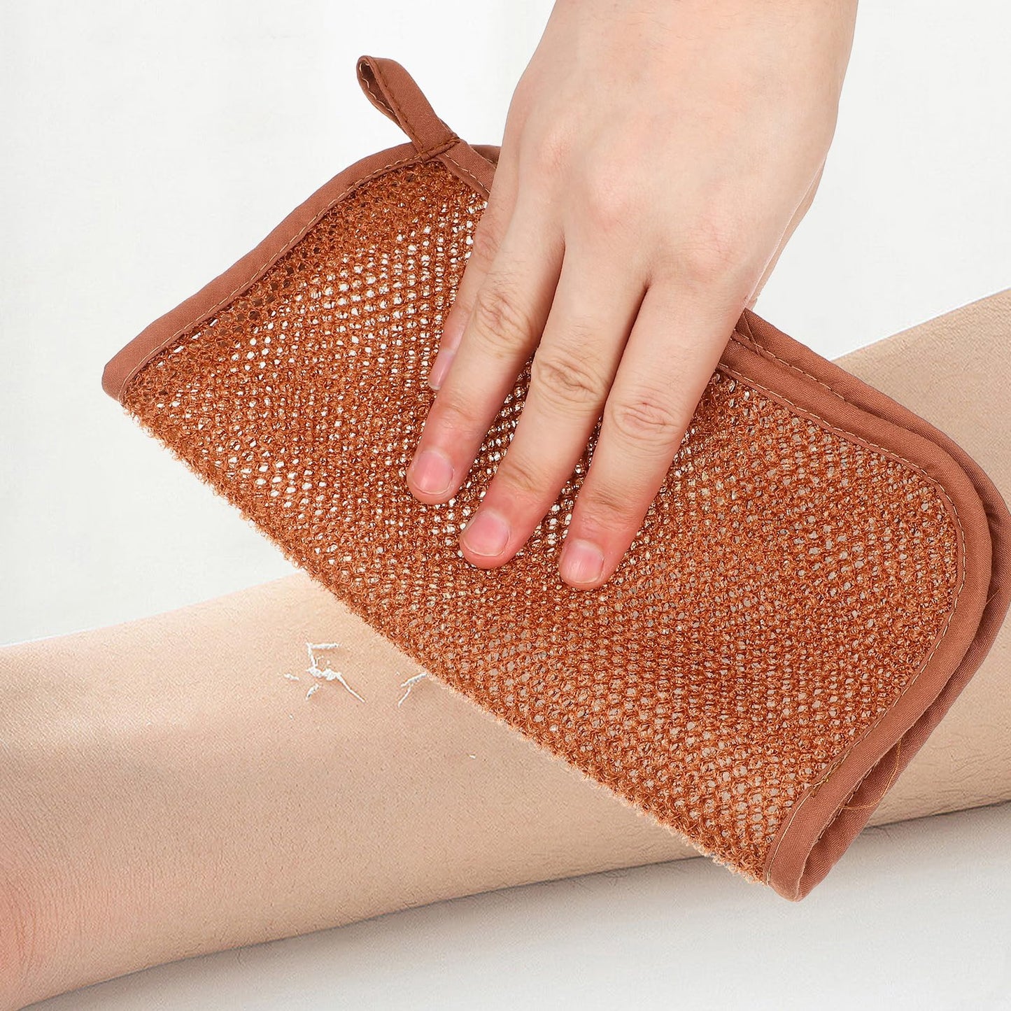 Lurrose Exfoliating Face Washcloths – 8pc Nylon Body Scrubbers for Shower and Skin Cleansing