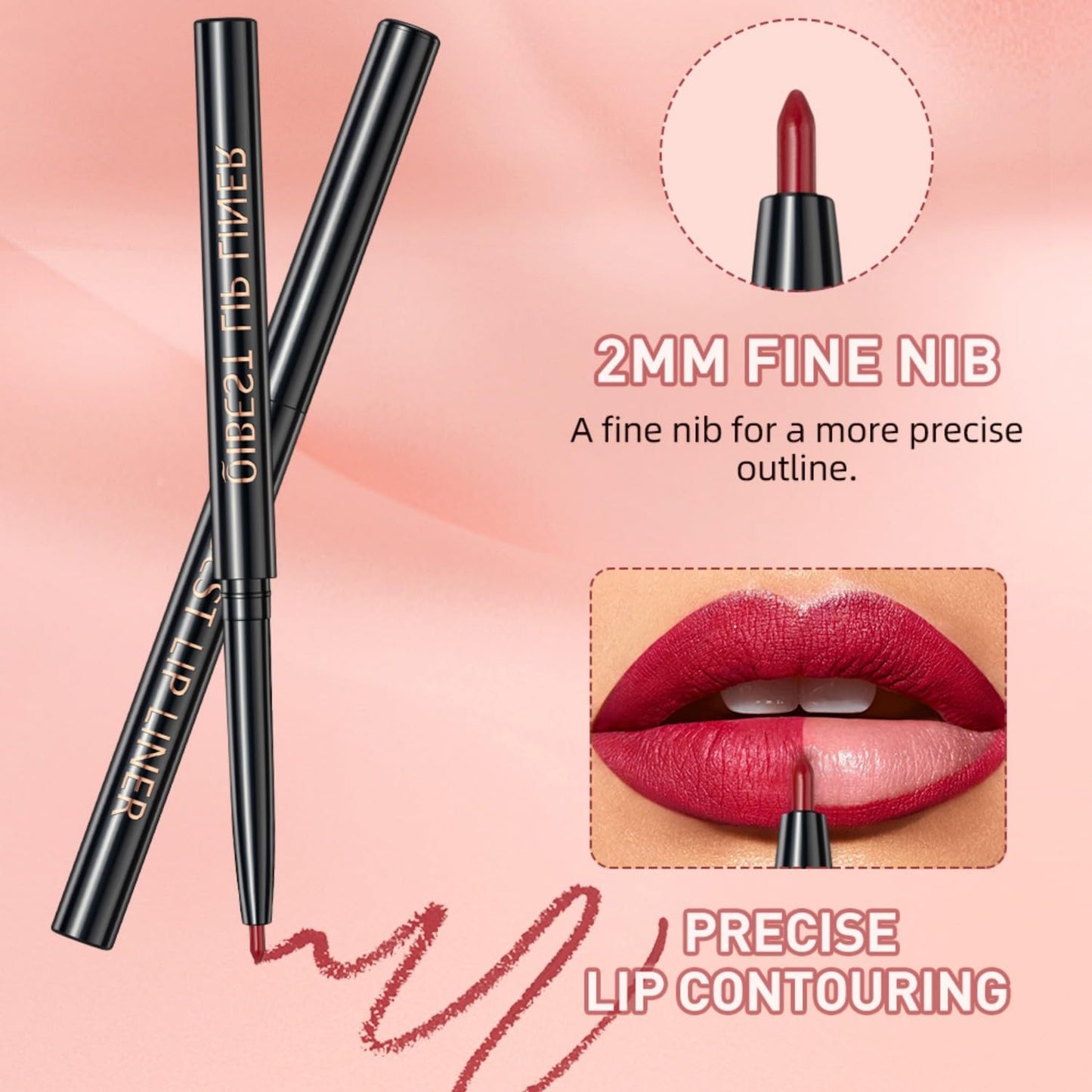 MAEPEOR All In One Lip Kit 3 in 1 Lip Liner Lip Gloss Lipstick Kit 06 Red High Heels