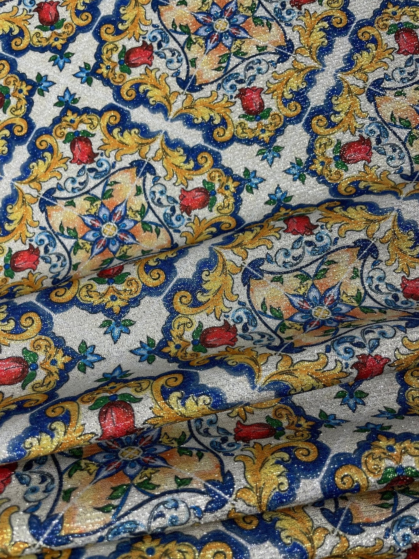 Majolica Pattern Fabric by the Metre