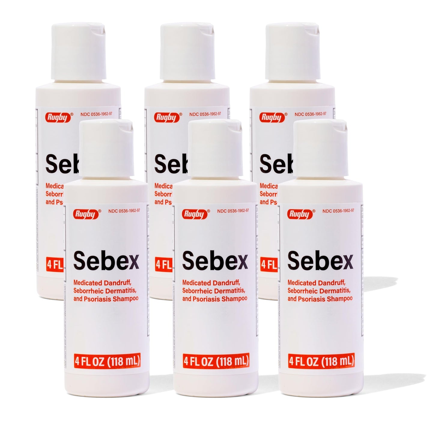 MAJOR Sebex Medicated Dandruff Shampoo – 4 oz, Pack of 6 | Gentle Scalp Care