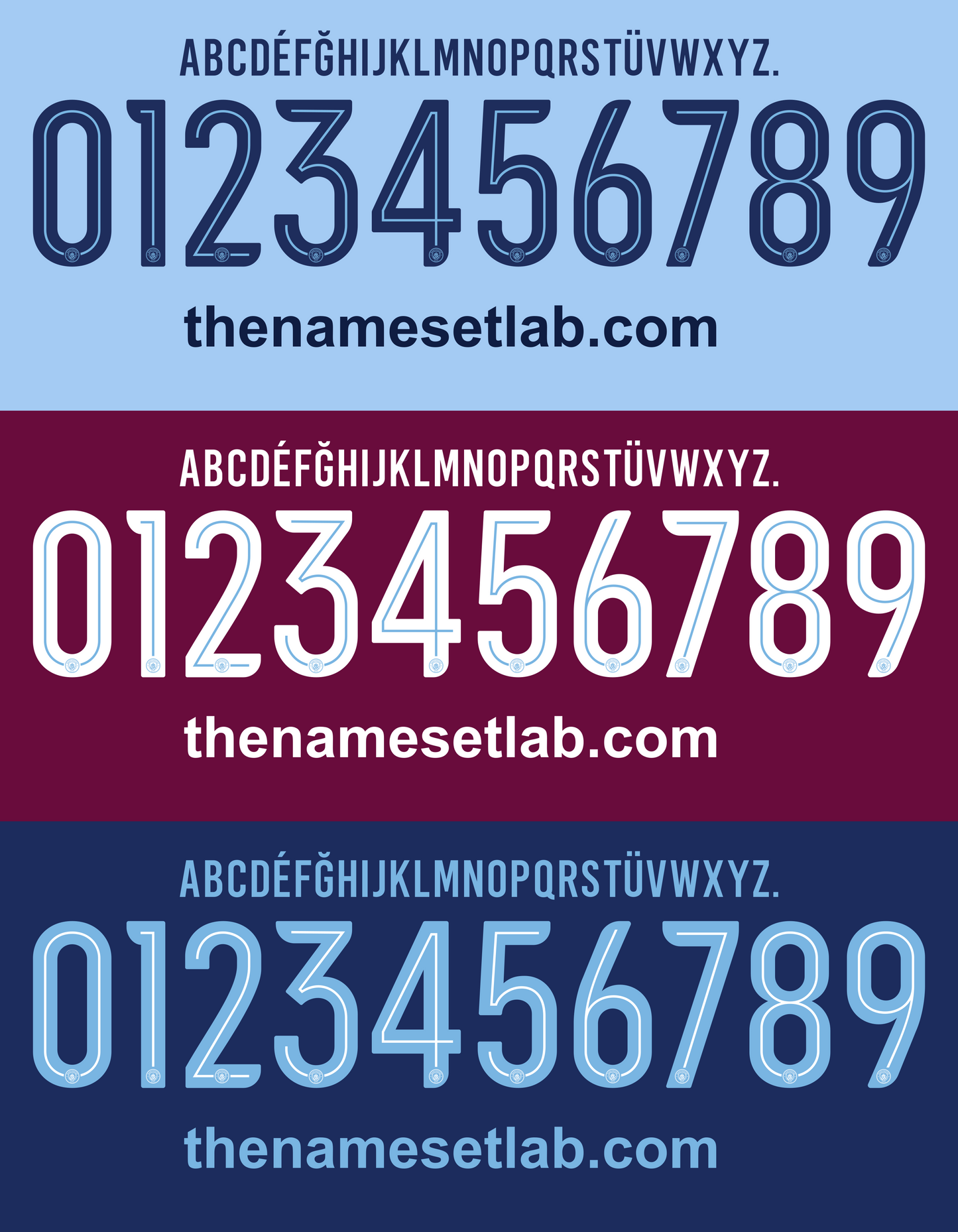 Manchester City 17-18 UCL / Cup Font Nameset AI Vector File