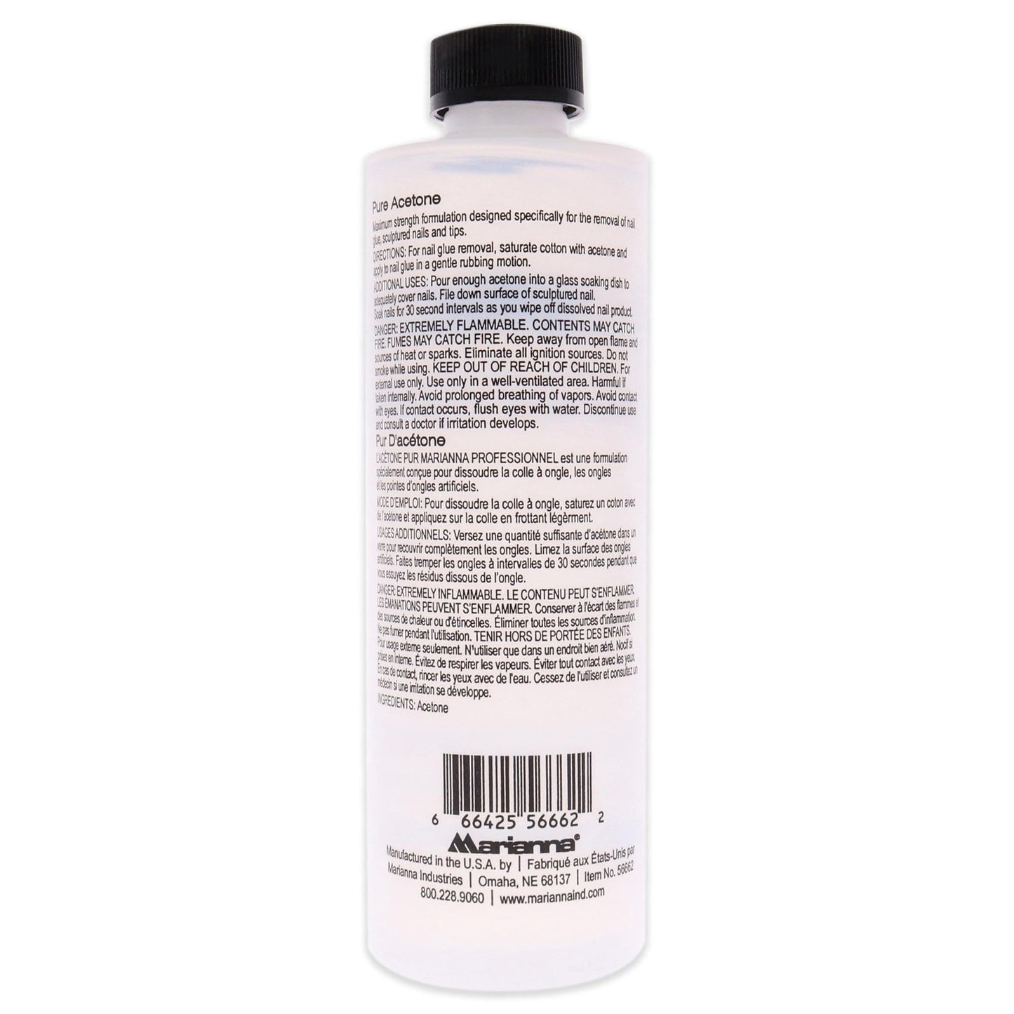 Marianna Pure Acetone Nail Polish Remover – 16 oz