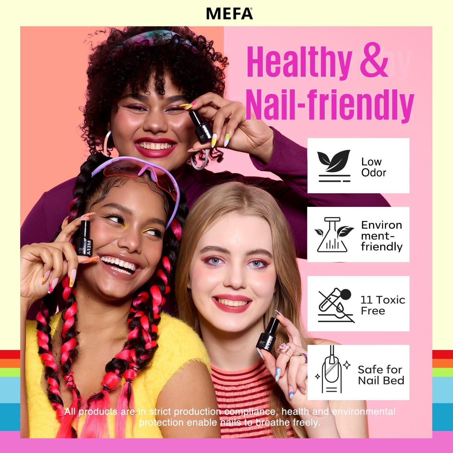 MEFA Neon Gel Nail Polish Set – 32 Colors with Matte/Glossy Base & Top Coat