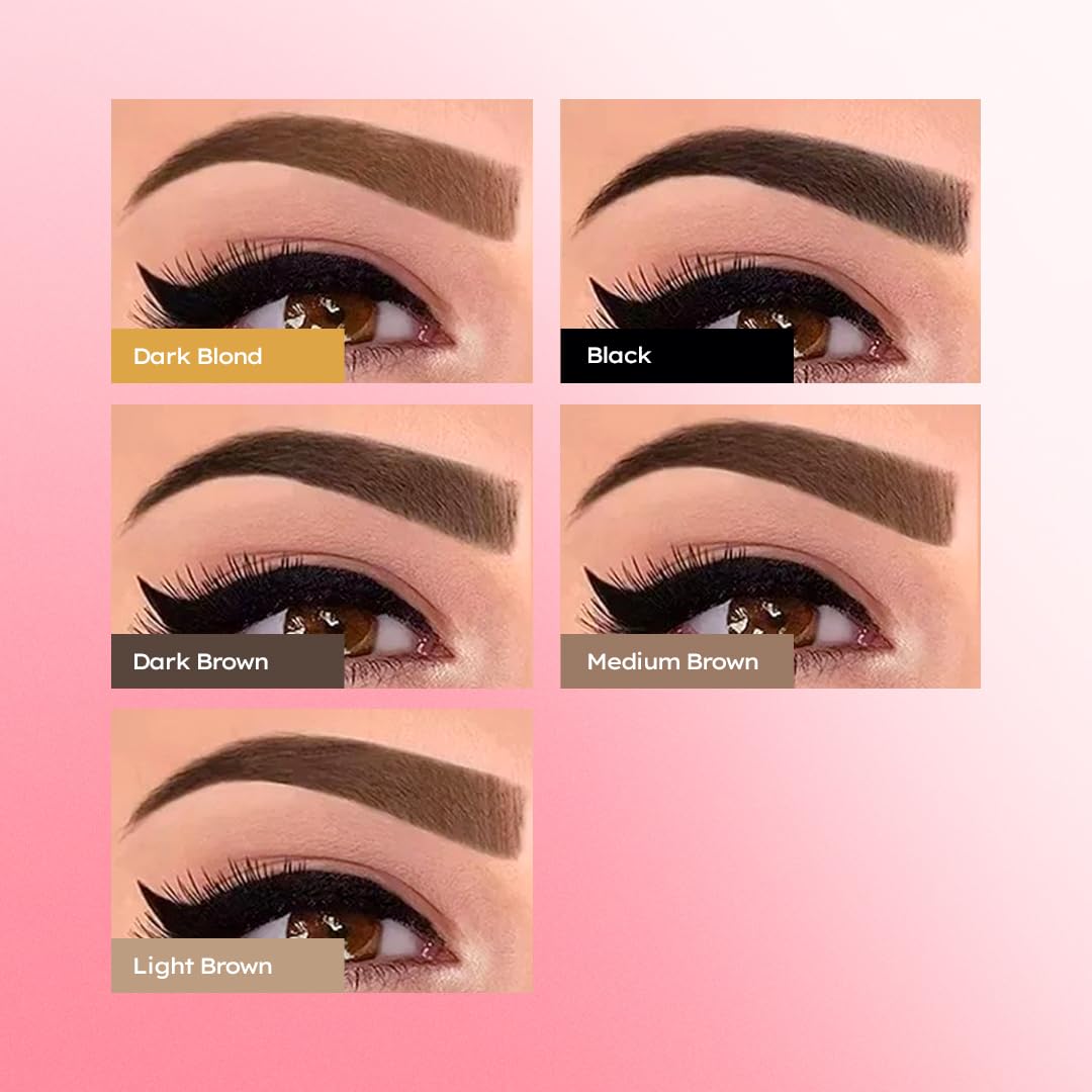MENELA Eyebrow Henna Tint Kit – Natural Black Brow Color, Ammonia-Free, Bamboo Extract, 2.5g Henna + 15ml Fixer