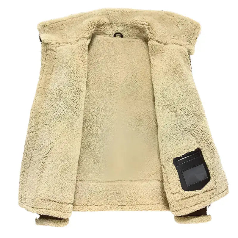 Men’s Brown Double Face Sheepskin Air Force Flight Coat