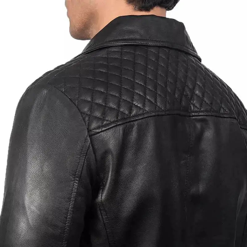 Men’s Black Leather Biker Jacket