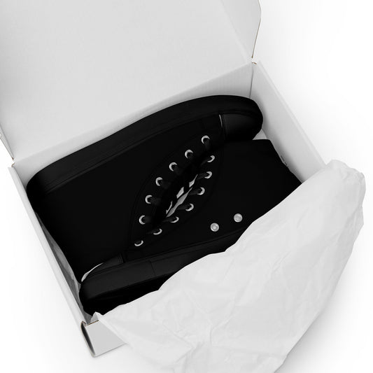 iSAW Mens Black High-Top Canvas Shoes