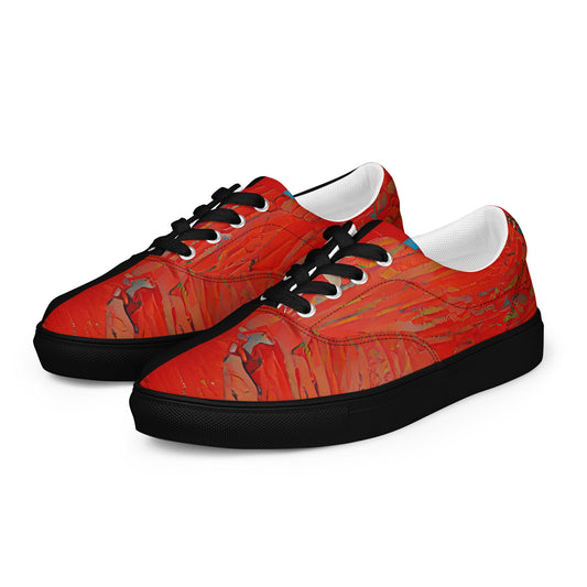 Half Black Half Hónghǎi - Mens Lace-Up Canvas Shoes