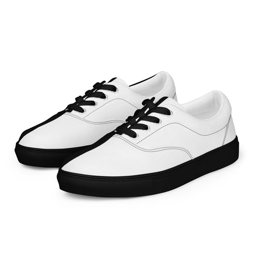 Half Black Half White - Mens Lace-Up Canvas Shoes