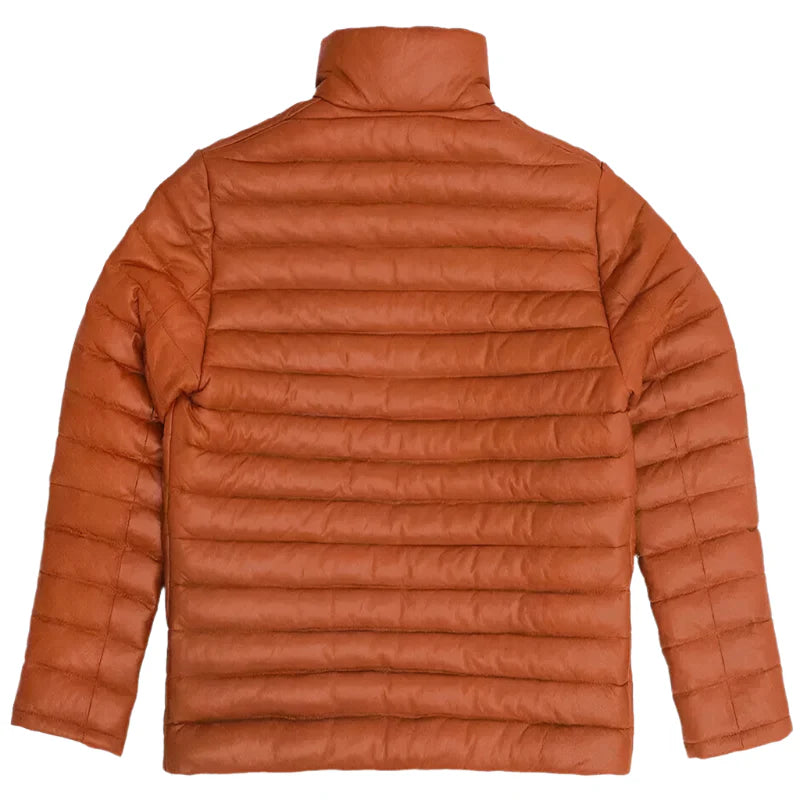 Men’s Quilted Leather Puffer Jacket