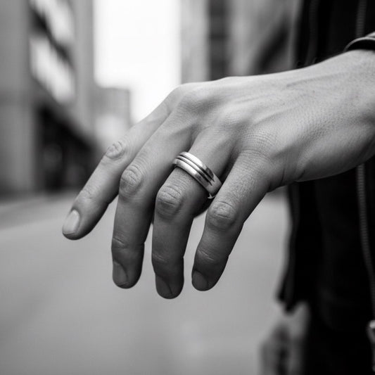 Men’s Sterling Silver Two Open Line Band Ring – 6.52mm