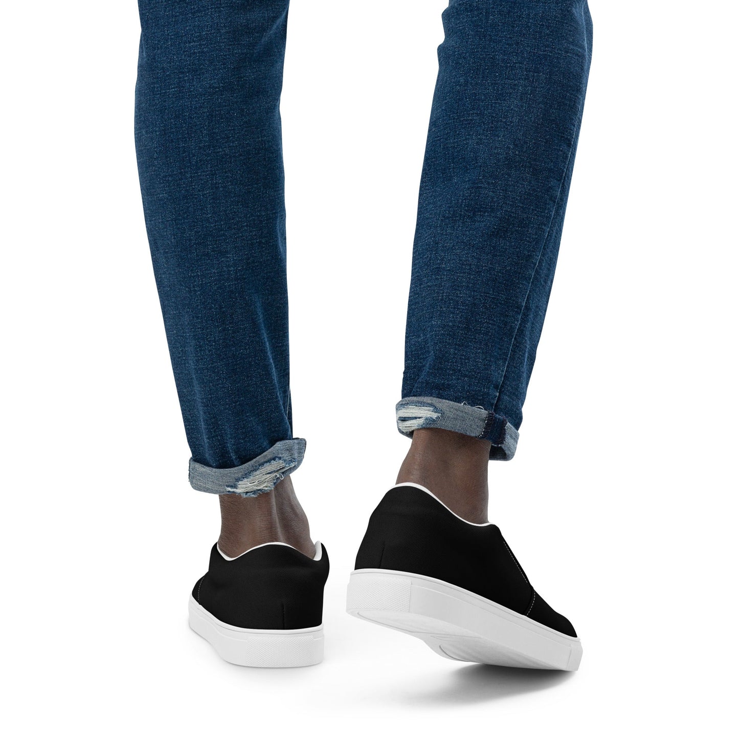 iSAW Mens Black Slip-On Canvas Shoes
