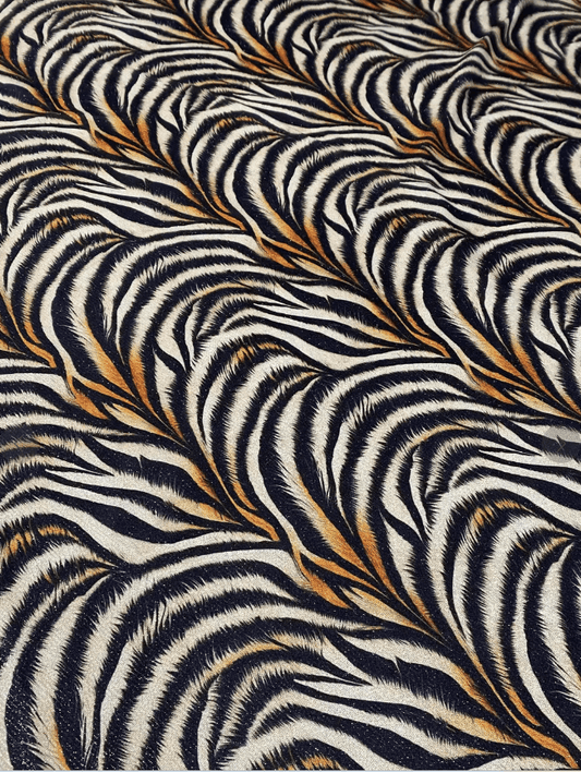Metallic Zebra Print Lurex Fabric by the Metre