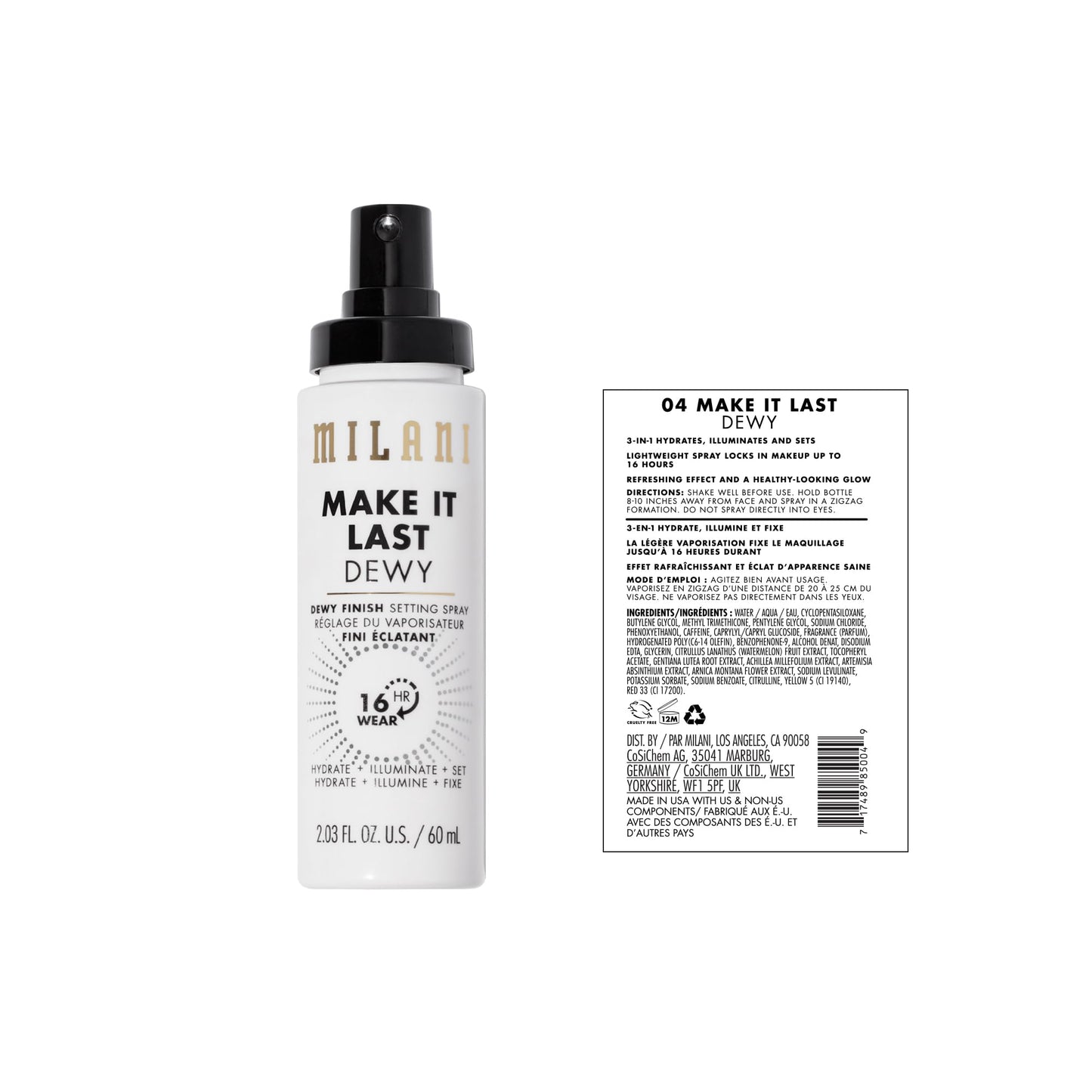 Milani Make It Dewy Setting Spray + Primer (2 Pack) – Hydrate, Glow & Set