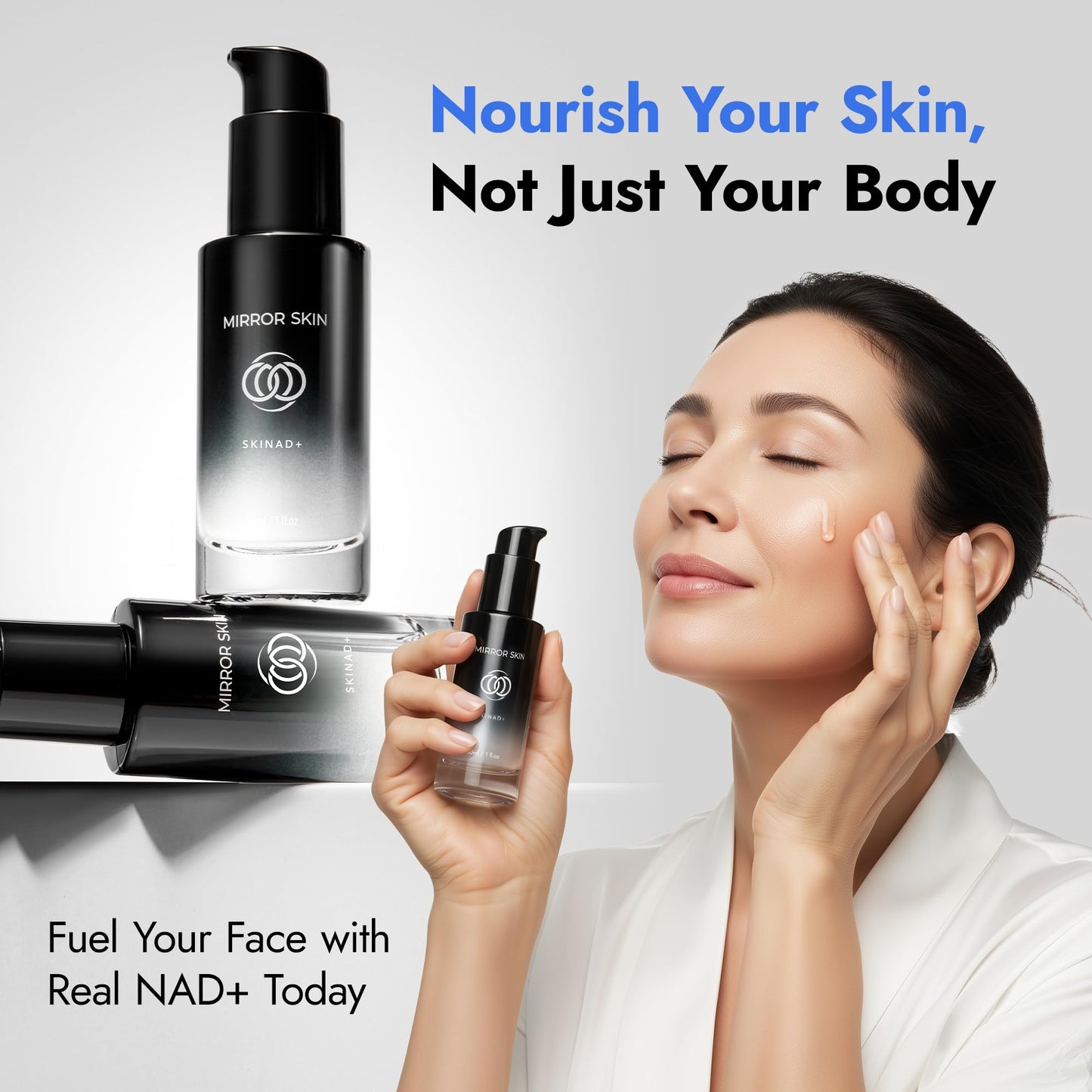 Mirror Skin SKINAD+ Liposomal NAD+ Serum – Stabilized NAD+, Glutathione, CoQ10 & Niacinamide