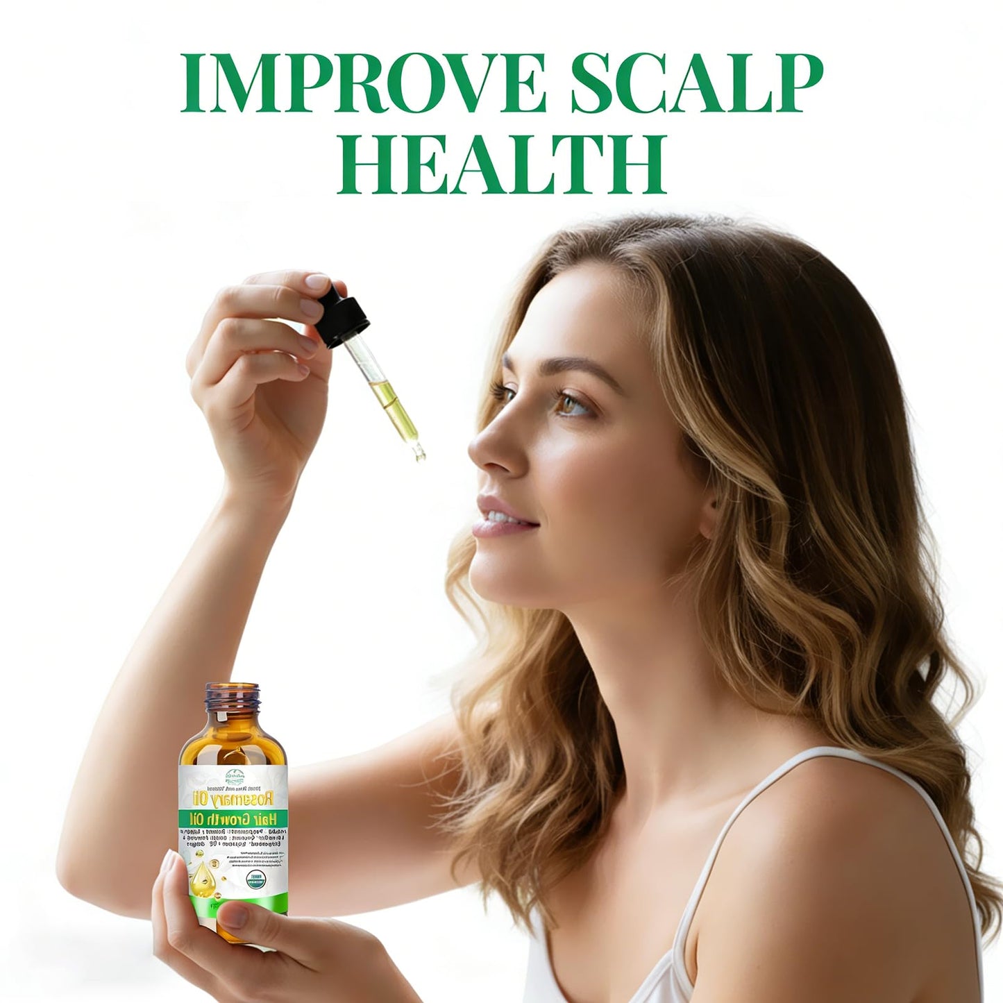 MMPANG Rosemary Oil for Hair Growth – USDA Certified Cold-Pressed with Castor & Peppermint, 4 FL OZ
