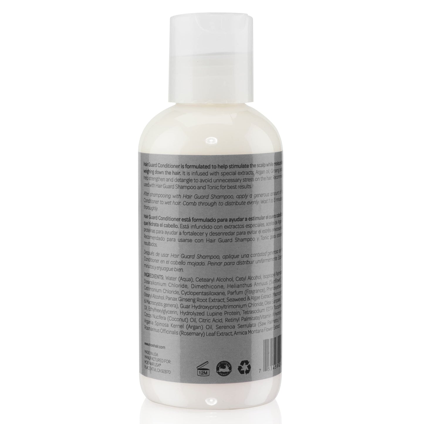 MOEHAIR Hair Guard Shampoo Travel Size — Thickening & Volumizing Cleanser with Argan Oil, Ginseng & Vitamins (3.4 oz)