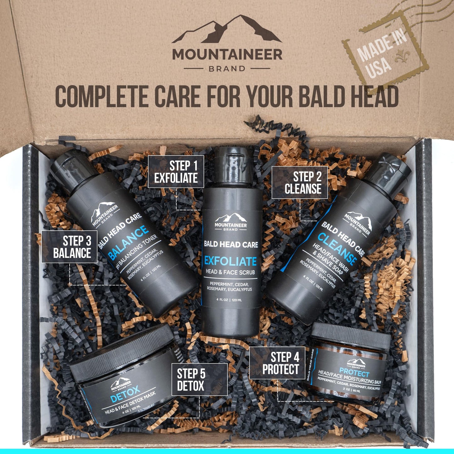 Mountaineer Brand Natural Moisturiser | Fresh Scent Bald Head Care for Men | Non-Greasy, 2oz | Made in WV
