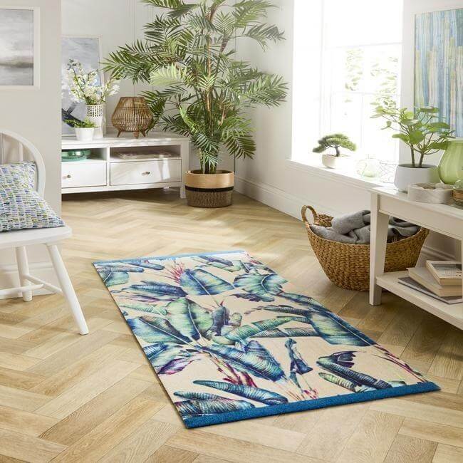 Washable Indoor Mat Tropical Design