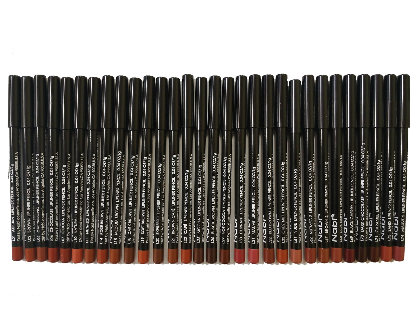 Nabi Lip Liner Set – 30 Pieces, 30 Brown-Tone Shades, Long-Lasting & Precise