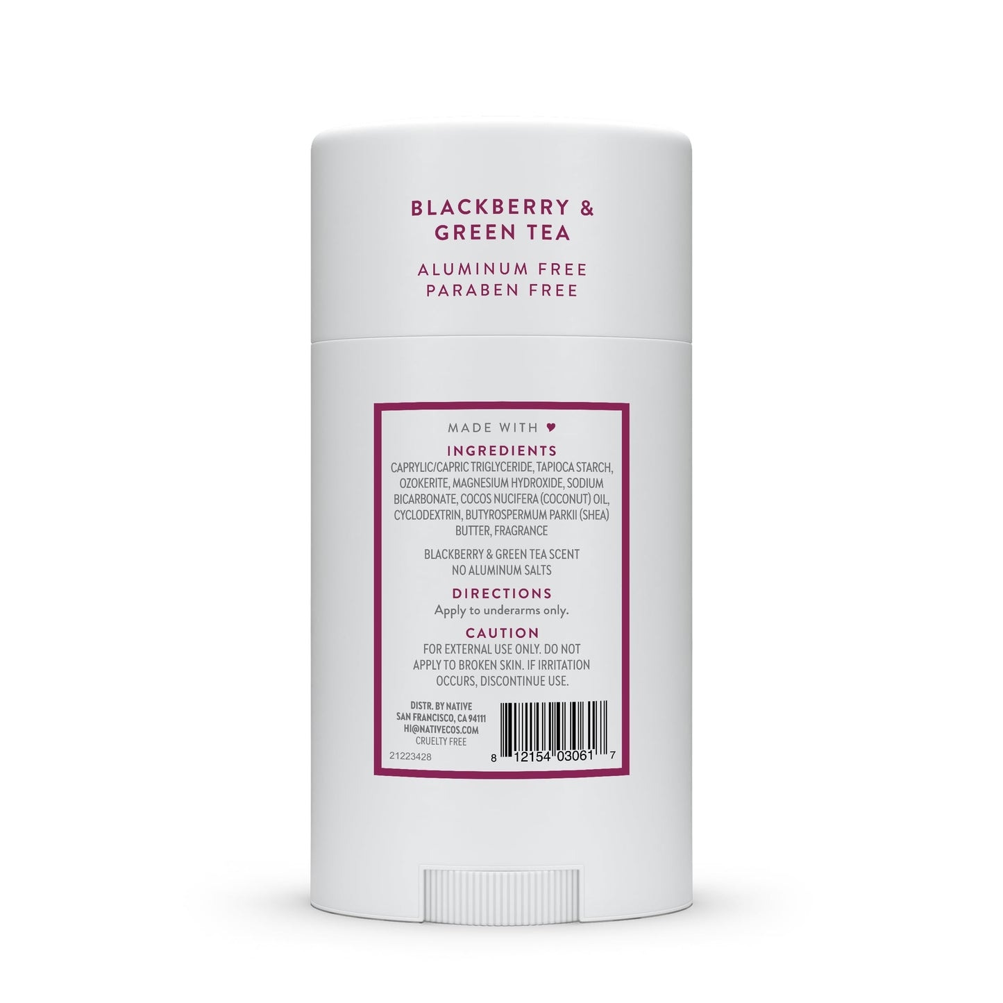 Native Blackberry & Green Tea Deodorant 2.65oz — Aluminum-Free, Up to 72-Hour Odor Protection