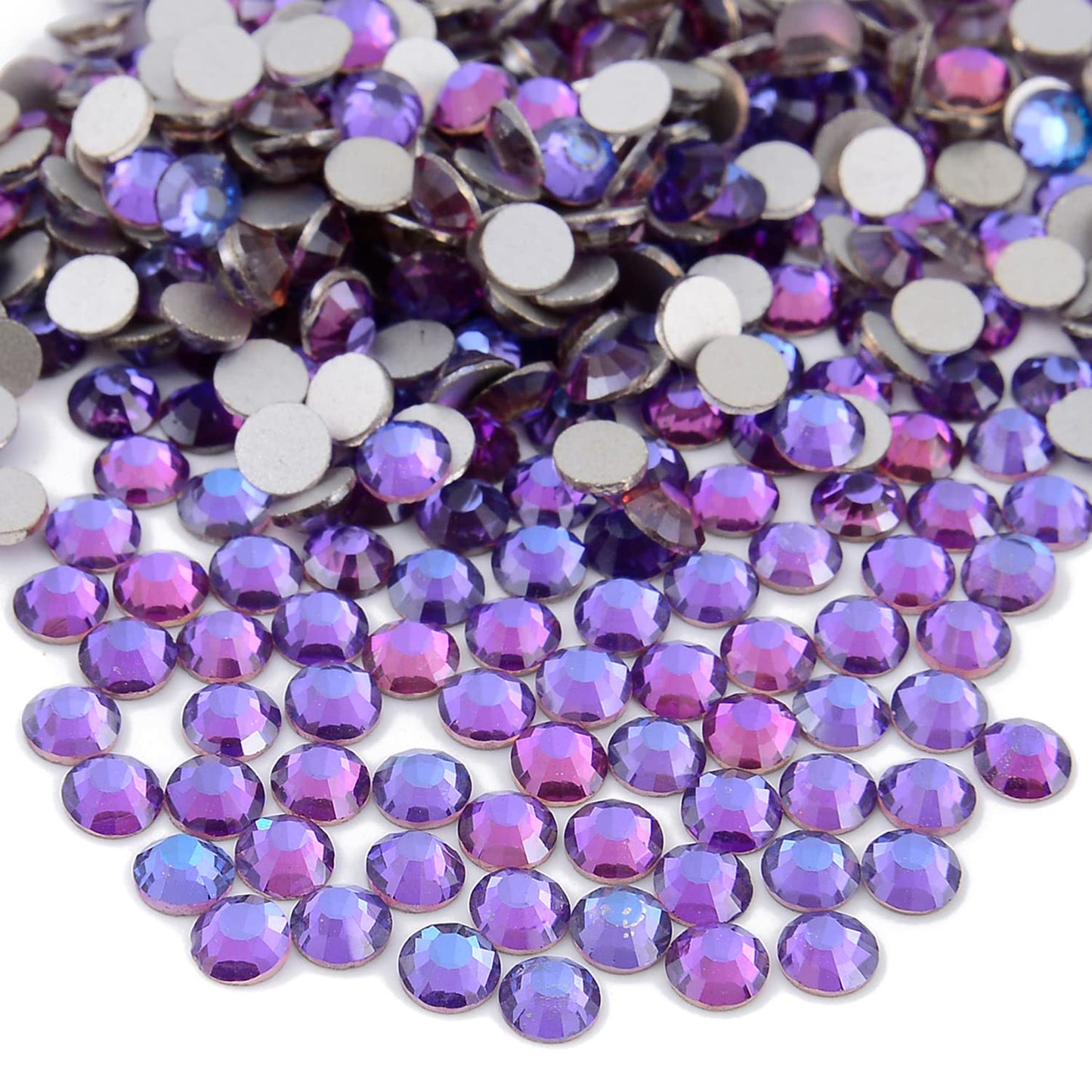 NCB 1500pcs Purple Velvet SS20 Flat-Back Glass Rhinestones for Nails & DIY