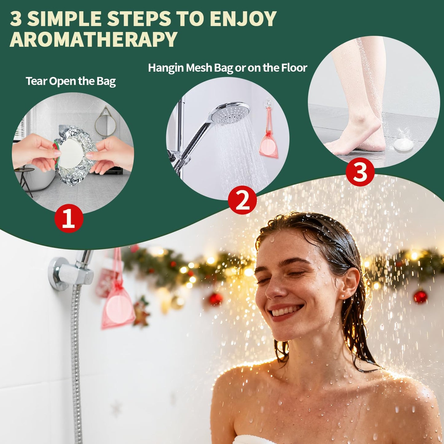 NEWFEIFAN Christmas Shower Steamers 6-Pack – Aromatherapy Spa Gift Set